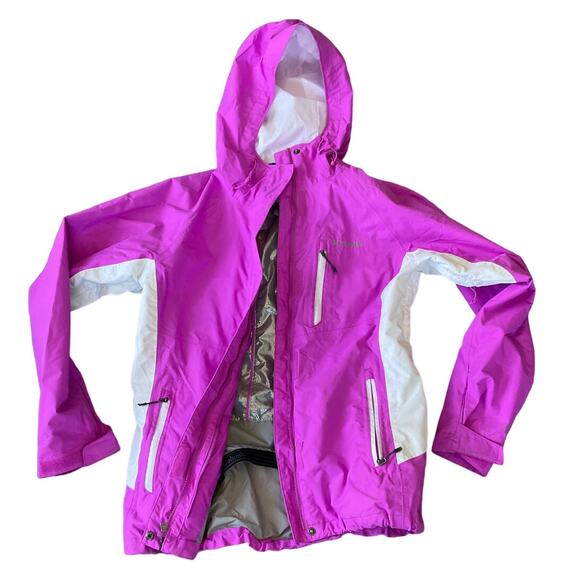 EUC Columbia Omni Tech Waterproof Hooded Jacket Pink Women's Size M - Picture 1 of 14